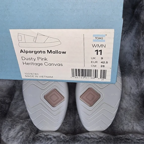 NWB TOMS Women's Alpargata Mallow Slip-On Sneaker Dust‎ Pink Color - Picture 6 of 7